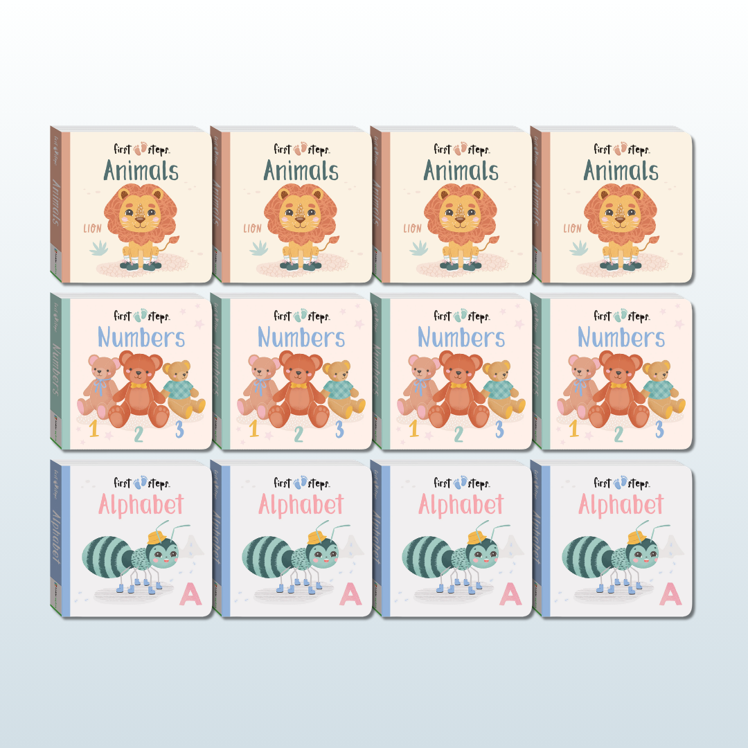 First Steps - 12 Board Book Pack (Ages 0-2)
